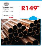 Copper Tube Class O-22mm x 5.5m Each