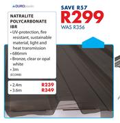Duro Plastic Natralite Polycarbonate IBR-2.4m