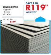 Ceiling Board Gypsum 6.4mm-1.2 x 3.6m