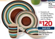 Le Cafe 16 Piece Porcelain Dinner Set