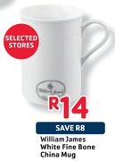William James White Fine Bone China Mug