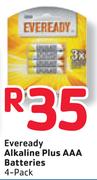 Eveready Alkaline Plus AAA Batteries-4 Pack