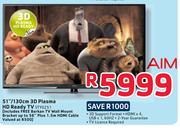 Aim 50"/130CM 3D Plasma HD Ready TV STY0251