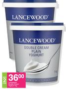 Lancewood Double Cream Yoghurt-For Any 2 x 1Kg