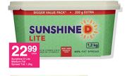 Sunshine D Lite Medium Fat Spread Tub-1.2Kg Each