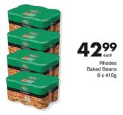 Rhodes Baked Beans-6 x 410g Each