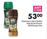 Robertsons Spice Bottles 100g (Brown/ Green/ Red/ Orange Only)-For Any 3 