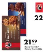 Bakers Chockitts/Romany Creams-200g Each