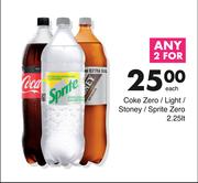 Coke Zero/Light/Stoney/Sprite Zero-For Any 2 x 2.25Ltr