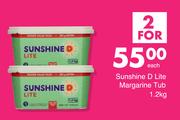 Sunshine D Lite Margarine Tub-For 2 x 1.2Kg