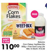 Bokomo Corn Flakes 1Kg/Weet Bix 900g-For Any 3