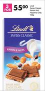 Lindt Swiss Classic Raisin & Hazelnut Only-For 3 x 100g
