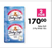 Baby Soft 2 Ply White-For 2 x 18's