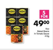 Koo Baked Beans In Tomato Sauce-For 5 x 410g