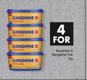 Sunshine D Margarine Tub-For 4 x 1Kg