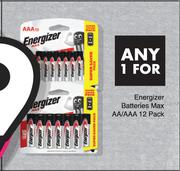 Energizer Batteries Max AA/AAA 12 Pack-For Any 1