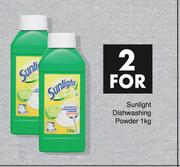 Sunlight Dishwashing Powder-For 2 x 1Kg