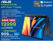 Asus Vivobook S14 Flip AMD Ryzen 7 Laptop-On 40GB LTE Wireless Plan