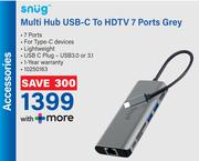 Snug Multi Hub USB-C To HDTV 7 Ports Grey
