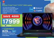 MSI Katana 17 Intel Core i7 RTX 3050 Laptop-On 40GB LTE Wireless Plan