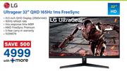 LG Ultragear 32" QHD 165Hz 1ms FreeSync