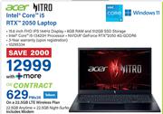 Acer Intel Core i5 RTX 2050 Laptop-On 22.5GB LTE Wireless Plan