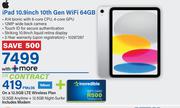 Apple iPad 10.9" 10th Gen WiFi 64GB-On 12.5GB LTE Wireless Plan