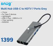 Snug Multi Hub USB-C To HDTV 7Ports Grey