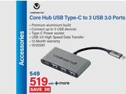 Volkano Core Hub USB Type-C To 3 USB 3.0 Ports