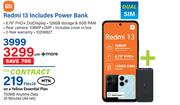 MI Redmi 13 Includes Power Bank-On A Yellow Essential Plan