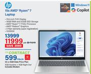 HP 15s AMD® Ryzen™ 7 Laptop 10295081-On A 5GB Data Price Plan