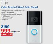 Ring Video Doorbell Gen 2 Satin Nickel
