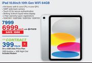 Apple iPad 10.9" 10th Gen WiFi 64GB-On A 3GB Data Price Plan