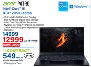 Acer Intel Core i5 RTX 2050 Laptop