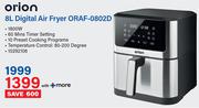 Orion 8Ltr Digital Air Fryer ORAF-0802D 10292106