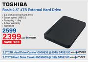 Toshiba Canvio 2.5" 1TB External Hard Drive