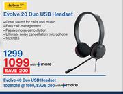 Jabra Evolve 40 Duo USB Headset