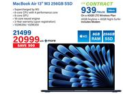 Apple Mac Book Air 13" M3 256GB SSD-On A 40GB LTE Wireless Plan