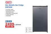 Defy 90L Metallic Bar Fridge DBF90M