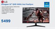 LG Ultra Gear 32" QHD 165Hz 1ms Free Sync