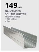 Galvanised Square Gutter 100 x 75mm 6m-Each