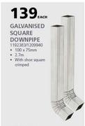Galvanised Square Downpipe-Each
