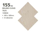 Milano Cloud Tiles 600 x 600mm-Per Sqm.