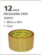 Academy Packaging Tape Clear-48mm x 40m Each
