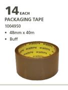 Academy Packaging Tape Buff-48mm x 40m Each
