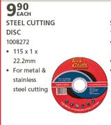 Tork Craft Steel Cutting Disc 115 x 1 x 22.2mm-Each
