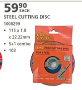 Tork Craft Steel Cutting Disc 115 x 1.0 x 22.22mm-Each