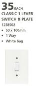Classic 1 Lever Switch & Plate (1238502)