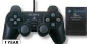 Playstation 2 Dual Shock Controller & 8MB Memory Card