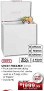 Defy Chest Freezer-210 ltr (DMF290)